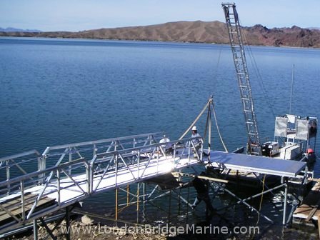 Fixed fishing pier on Lake Havasu for Arizona State Parks